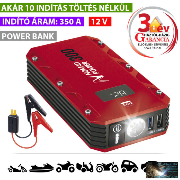 NOMAD POWER 300 LÍTIUMION AKKUMULÁTOROS INDÍTÓ - Image 1