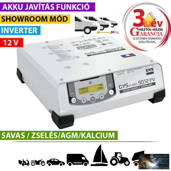 GYSFLASH 50.12 HF-FV AKKUTÖLTŐ - Image 1