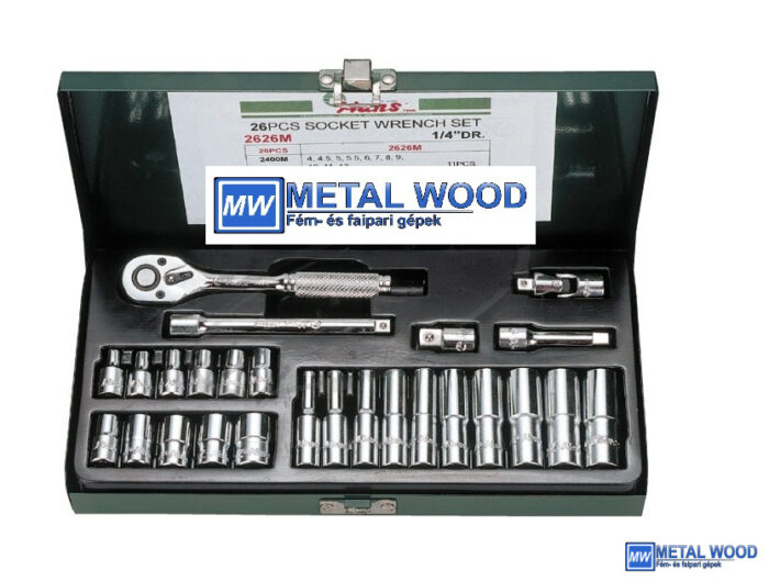 040101-0015 HANS 1/4" dugókulcs készlet 26r. 4-13mm 2626M - Image 1