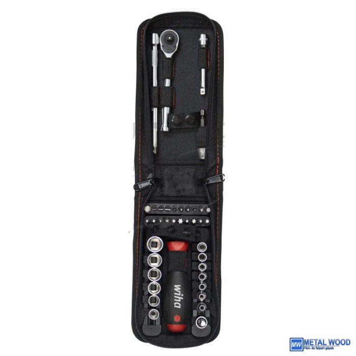 WIHA 1/4" dugókulcs és bit készlet 39r. övcsipeszes táskában 333-94/No.44684 - Image 2