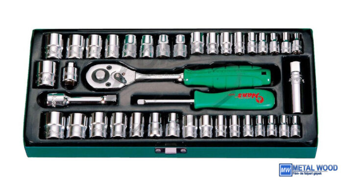 040102-0079 HANS 1/4"+3/8" vegyes dugókulcs készlet 40r. 4-19mm + 3/16"-3/4" 5640MA - Image 1