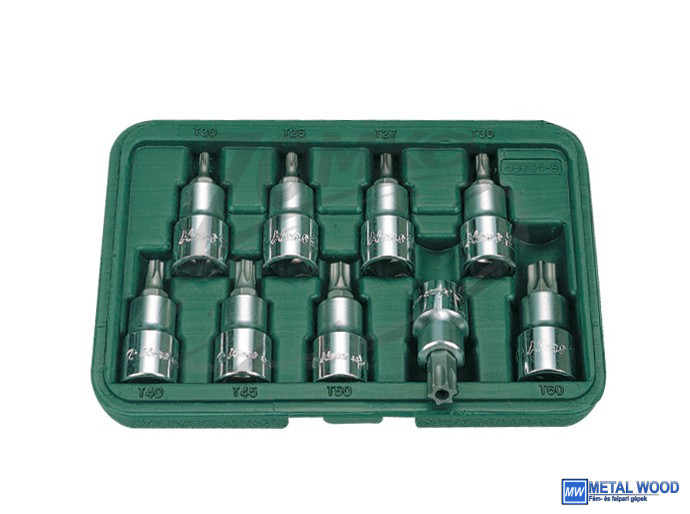 040103-0059 HANS 1/2" furatos TORX bit-dugókulcsfej készlet 9r. TH20-TH60 46025-9 - Image 1
