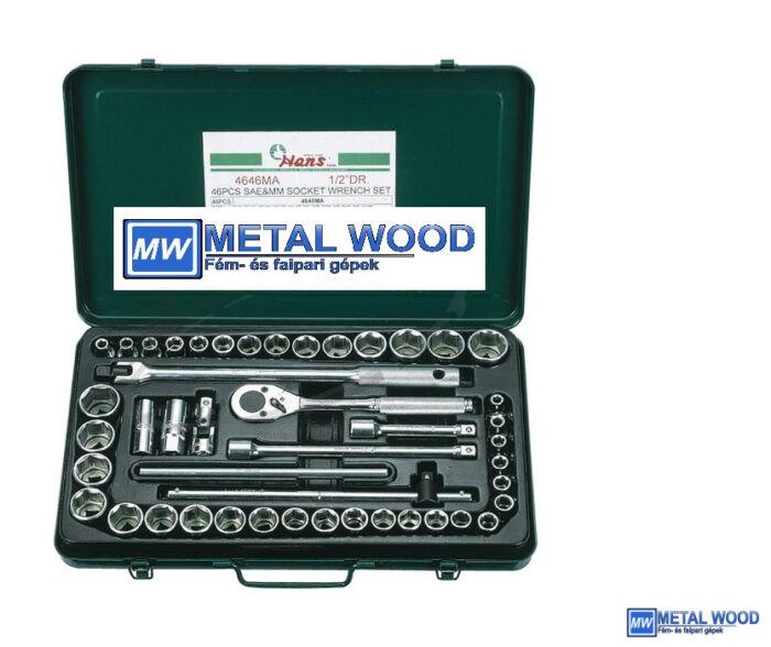 HANS 1/2" dugókulcs készlet 46r. 8-32mm + 3/8"-5/4" 4646MA - Image 1