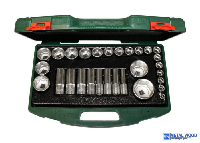 HANS 1/2" dugókulcsfej készlet 29r. 10-46mm TTK-2 kofferben - Image 1