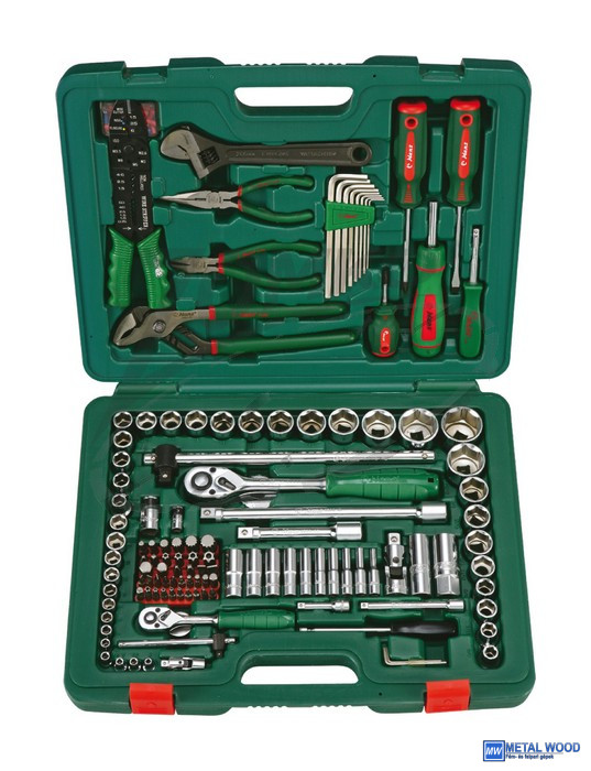 040106-0007 HANS 1/4"+1/2" szerszám készlet 158r. metrikus + colos TK-158 - Image 1