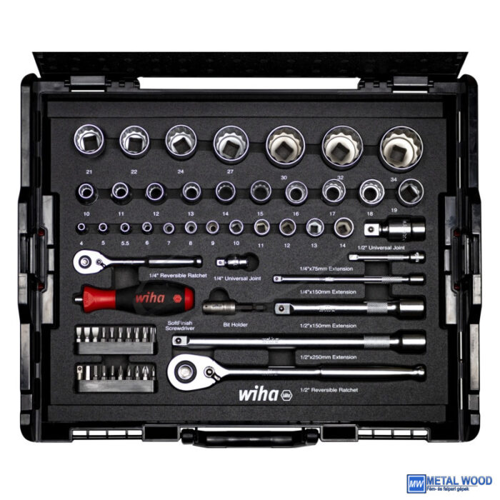 WIHA 1/4"+1/2" dugókulcs és bit készlet 59r. L-BOXX 333-97/No.44685 - Image 1