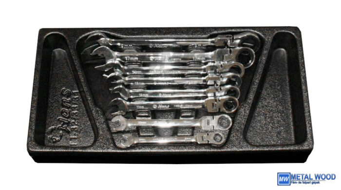 HANS racsnis csuklós csillag-villás kulcs készlet 8r. 8-19mm TT-33 fiókmodul - Image 1