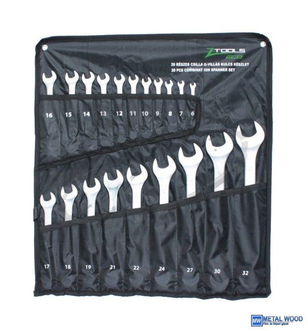 040201-0388 Z-TOOLS csillag-villás kulcskészlet elliptikus 20r. 6-32mm CrV - Image 1