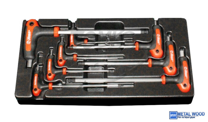 HANS T-nyelű gömbvégű imbuszkulcs készlet 8r. SW2-10 TT-20 fiókmodul - Image 1