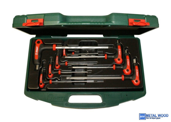 040208-0346 HANS T-nyelű gömbvégű imbuszkulcs készlet 8r. SW2-10 TTK-20 kofferben - Image 1