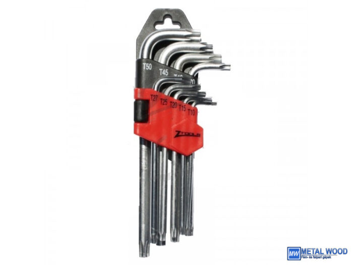 Z-TOOLS furatos TORX kulcs készlet hosszú 9r. TH10-TH50 CrV - Image 1