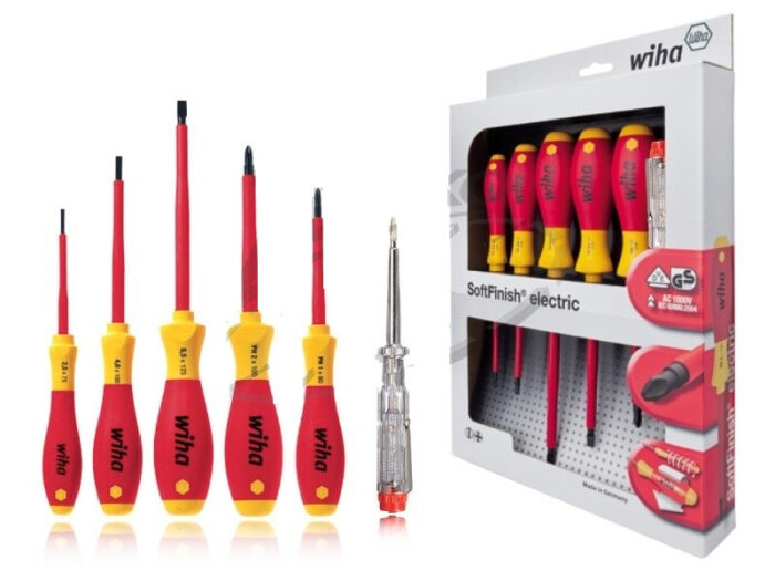 040302-0157 WIHA SoftFinish electric VDE csavarhúzó készlet 5+1r. SL+PH+fázisceruza - Image 1