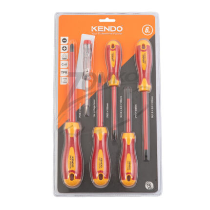 KENDO VDE szigetelt csavarhúzó készlet 5+1r. SL+PH+fázisceruza