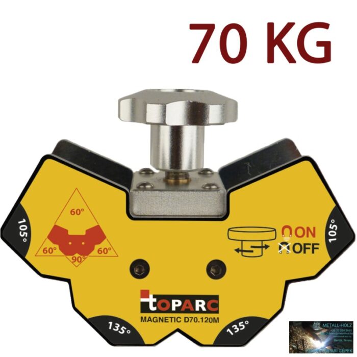 047082 MÁGNESES SZÖGBEÁLLÍTÓ (DEMAGNETIZÁLHATÓ) - 70 KG - GYS D70.120M - Image 1