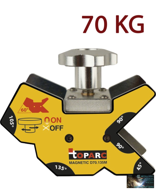 047099 MÁGNESES SZÖGBEÁLLÍTÓ (DEMAGNETIZÁLHATÓ) 70 KG - GYS D70.135M - Image 1