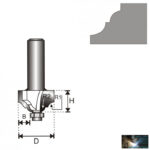 Klasszikus faipari marókés 8mm szárvastagság, D 39,3 H15,9 R1/R2 4,79/6,35 B13,1 - Image 2