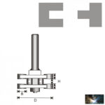 T alakú faipari marókés8 mm szárvastagság, D41 H6,35 B9,5 - Image 2