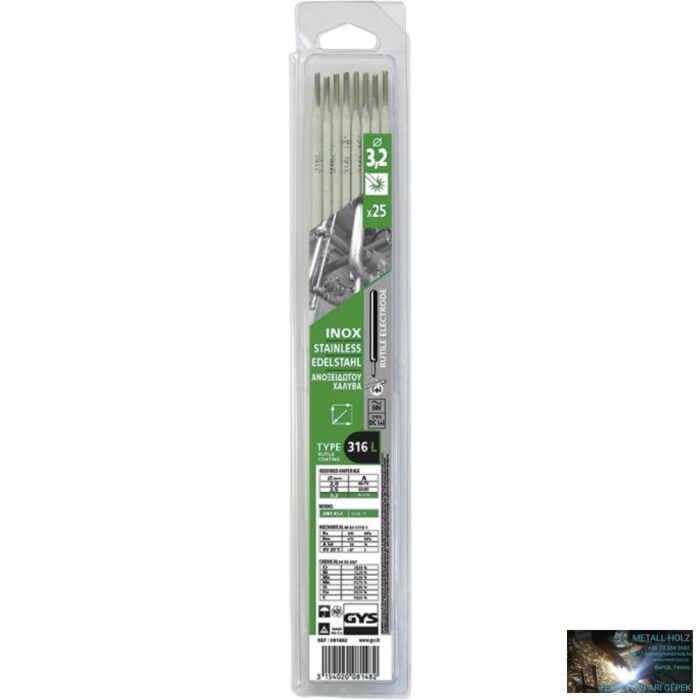 INOX 316L - 3.20 GYS 25 SZÁL - SAVÁLLÓ HEGESZTŐ ELEKTRÓDA - Image 1