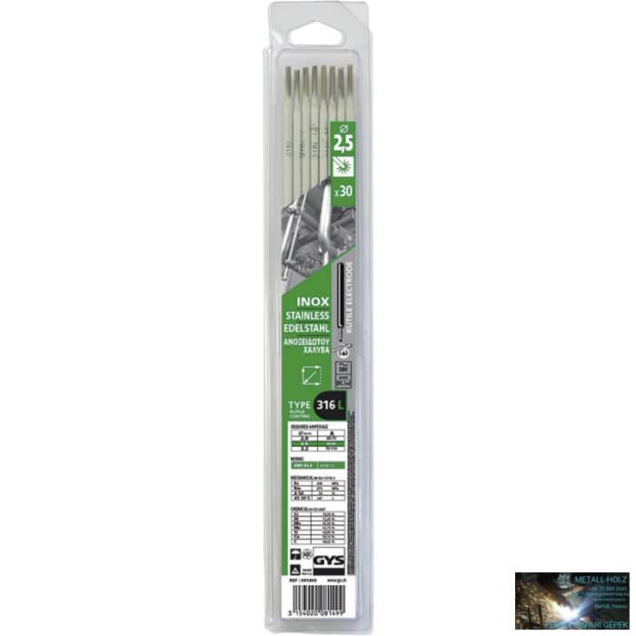 INOX 316L - 2.50 GYS 30 SZÁL - SAVÁLLÓ HEGESZTŐ ELEKTRÓDA - Image 1