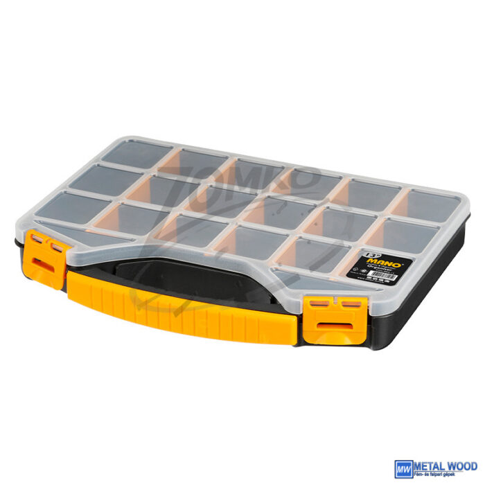 090102-0120 MANO rekeszes tárolódoboz fogantyús 420x305x61 ORG-18 - Image 1