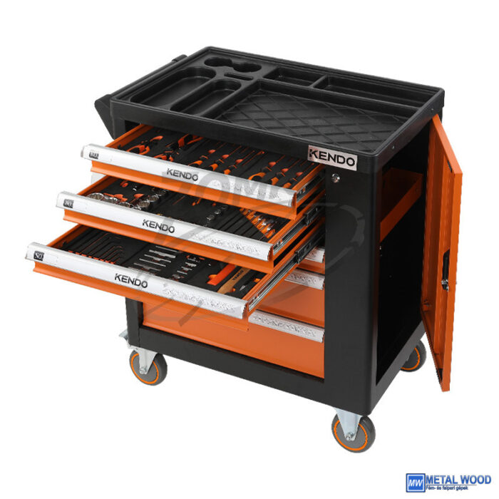 KENDO szerszámkocsi 6 fiókos + 144r. szerszám klt. - Image 3