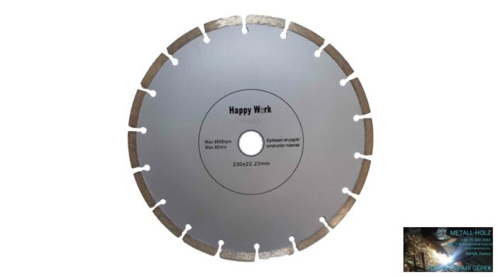 12183810 230mm gyémánt.segms. HappyW Gyémánt vágókorong kézi gépre Happy Work 12183810 - Image 1