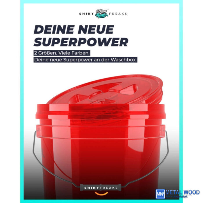 ChemicalWorkz Mosóvödör Átlátszó Piros 13L Ultra Clear Buckets - Image 5