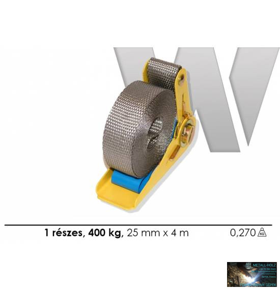 141400 WKR-Rakományrögzítő szabványfeszítővel, egyrészes, 4mx25mm 400kg-ig,szürke - Image 1