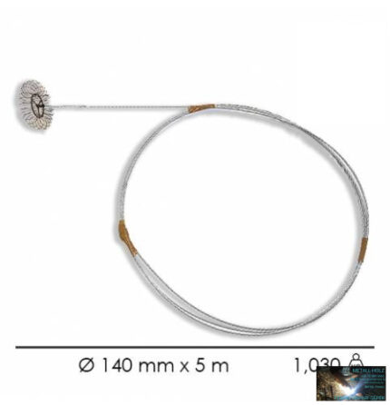 WKR-Kéménykotró kefe rugós 5m szárral 140-es