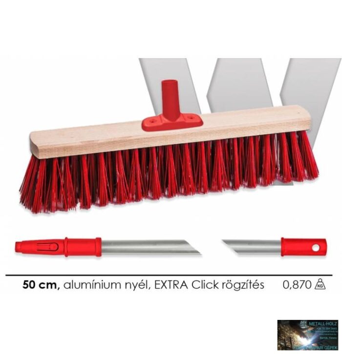 Betonseprű 50cm-es, alumínium nyéllel, Extra Click rögzítéssel - Image 1