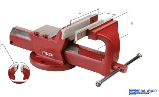 2455150 ACÉL ASZTALI SATUK SZÖGLETES TENGELLYEL 150x165 PIHER - Image 1