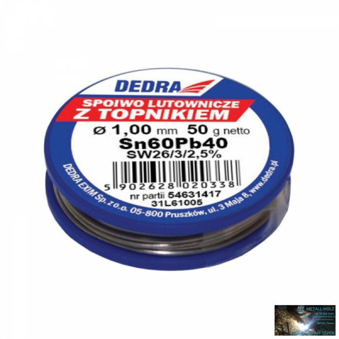Forrasztódrót folyasztószerrel, 1,0mm, 50g, 60%SN, Pb40Sn60 - Image 1
