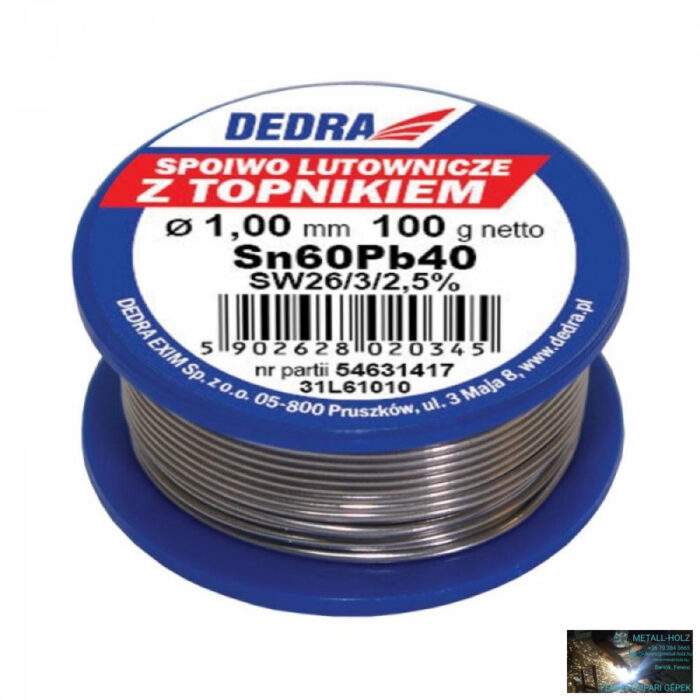 31L61010 Forrasztódrót folyasztószerrel, 1.0mm, 100g, 60%SN, Pb40Sn60 - Image 1