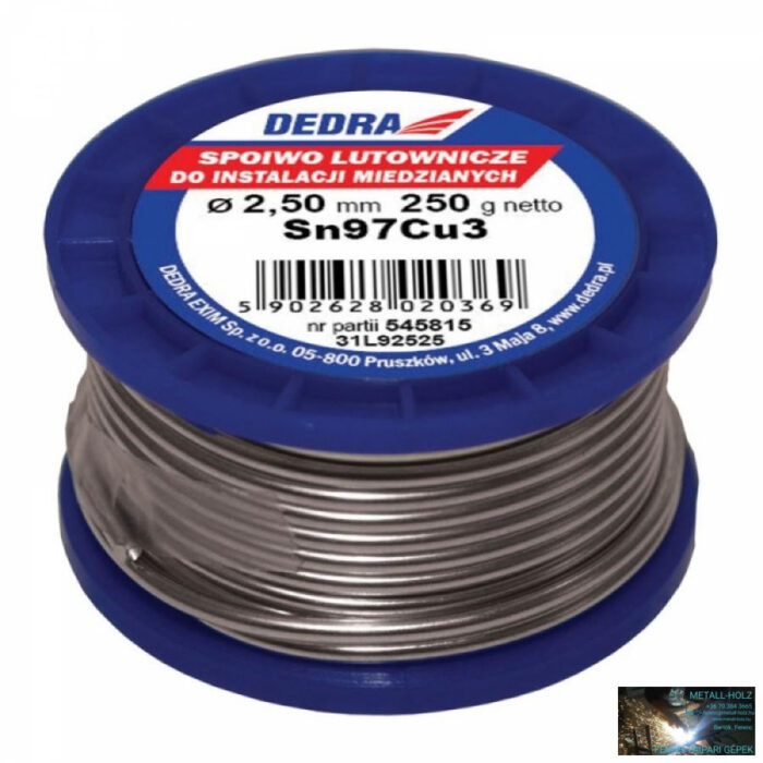 31L92525 Forrasztóanyag 2,5mm 250g 97%SN SN97Cu3 - Image 1