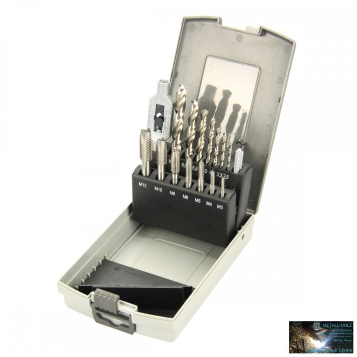 Optimum Fúró és csapoló készlet 3-12 mm HSS, 15 részes - Image 1