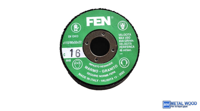 110/90x55x22 1C 16 Bak. MTC FEN Furatos kúpos fazék alakú bakelit köszörűkorong FEN 34030027 - Image 1