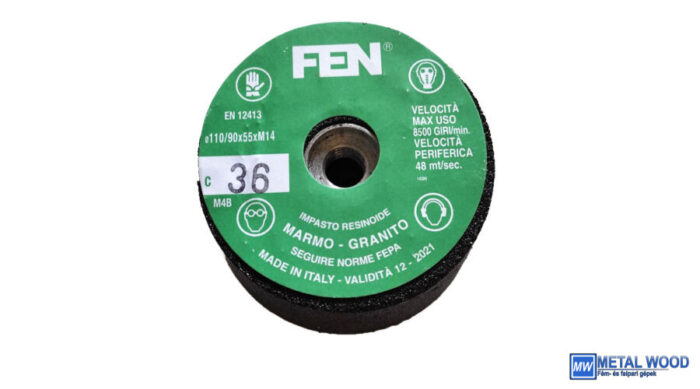 34030030 110/90x55xM14 1C 36 Bakelit MTC FEN Menetes kúpos fazék alakú bakelit köszörűkorong FEN 34030030 - Image 1