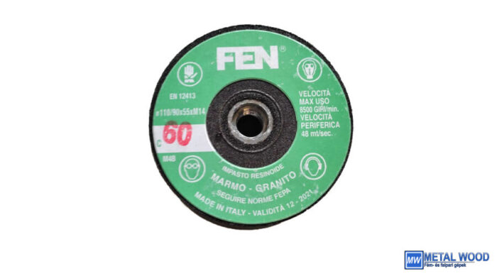 110/90x55xM14 1C 60 BakelitFEN Menetes kúpos fazék alakú bakelit köszörűkorong FEN 34030031 - Image 1