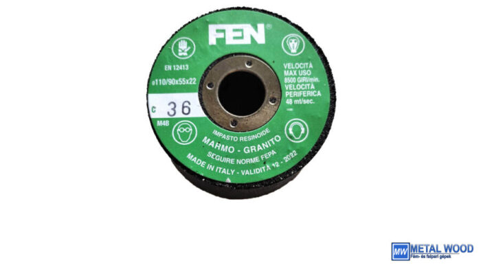 110/90x55x22 1C 36 Bakelit FEN Furatos kúpos fazék alakú bakelit köszörűkorong FEN 34030035 - Image 1