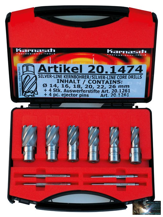 38720_1474 Metallkraft Koronafúró klt. Silver-Line 25; átm. 12/14/16/18/20/22m; 19mm weldonszár - Image 1