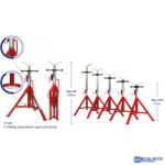 TAG TriStand összecsukható háromlábú csőtartó állvány - modell TFS301 + V alakú csőtartó fej (TVH300) - Image 6