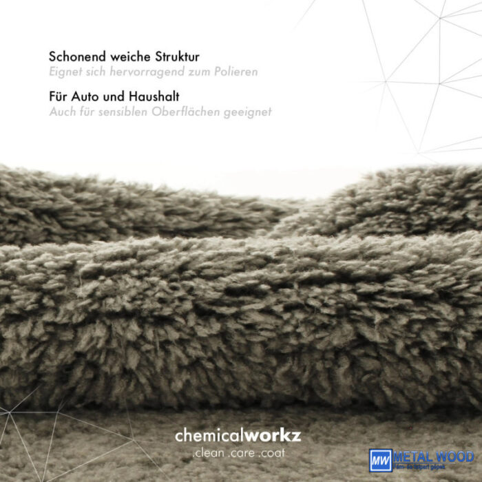 ChemicalWorkz Szegélymentes Puha Prémium Törlőkendő 500GSM 40×40 Szürke - Image 3