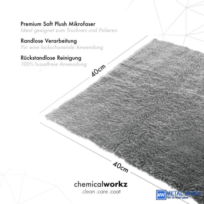 Chemicalworkz Szegélymentes Puha Törlőkendő 600GSM 40×40 Szürke - Image 2
