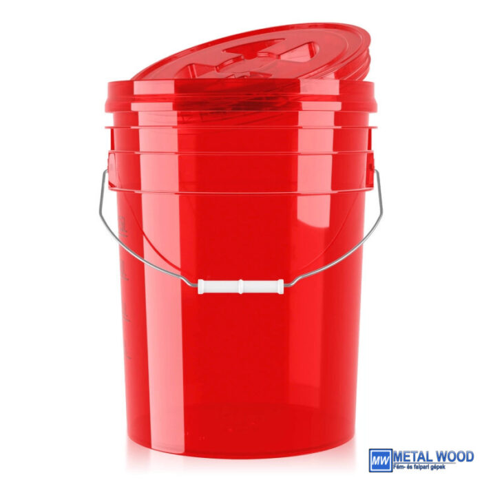 ChemicalWorkz Mosóvödör Fedéllel Piros 19L Ultra Clear Buckets - Image 1
