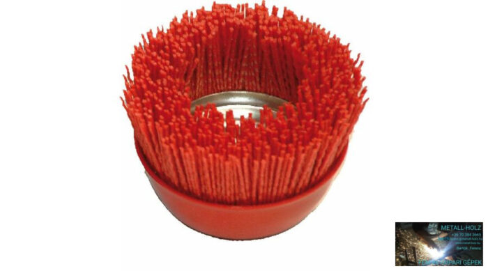 NYLON D100M14 RED P80 FG Műanyag huzalú menetes fazékkefe Fast Grinder 45050012 - Image 1