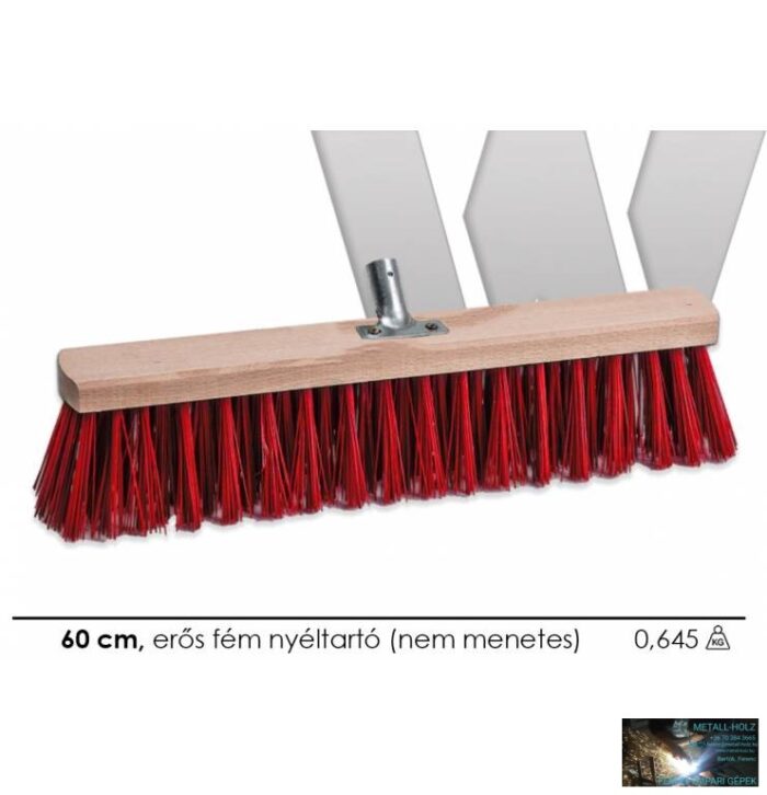 Betonseprű 60cm-es, erős fém nyéltartóval (nem menetes) - Image 1