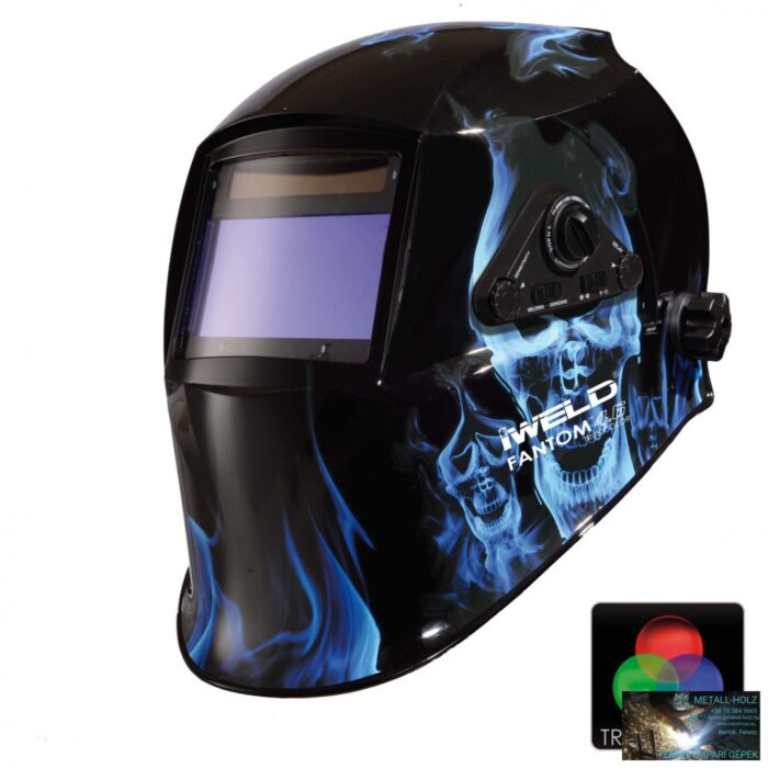 8FNTM4BLUEINF IWELD FANTOM 4.6 Automata hegesztő fejpajzs (kék-koponya) - Image 1