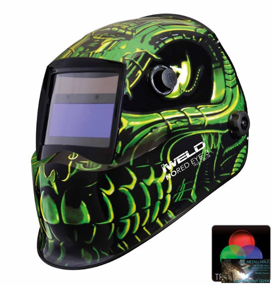 8NRDE2GRNSKL IWELD NORED EYE 3 Automata hegesztő fejpajzs (zöld-koponya) - Image 1