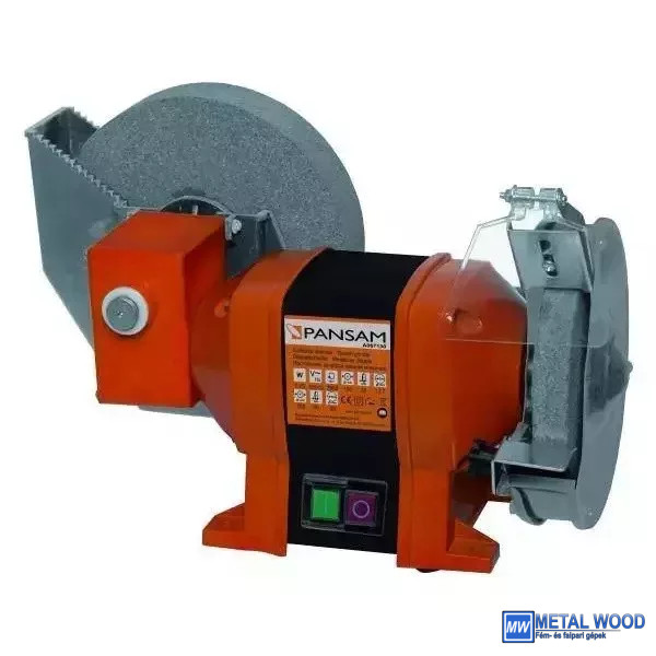 A067130 Dupla köszörűkorongos asztali köszörű 250W, köszörűkorong méret 150x20x12,7mm, elektromágneses biztonsági kapcsoló - Image 1