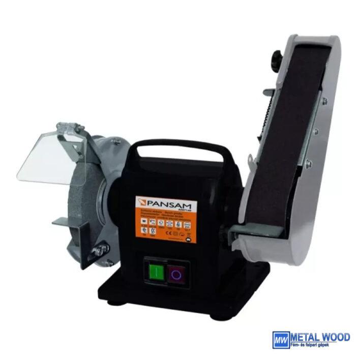 Köszörűkorongos és szalagcsiszoló asztali köszörű 200W, 150x20x12,7, szalagméret 50x686, elektromágneses biztonságikapcsoló - Image 1